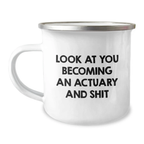 Playful Actuary Camping Mug Birthday Novelty Gift for Friends - Image 1