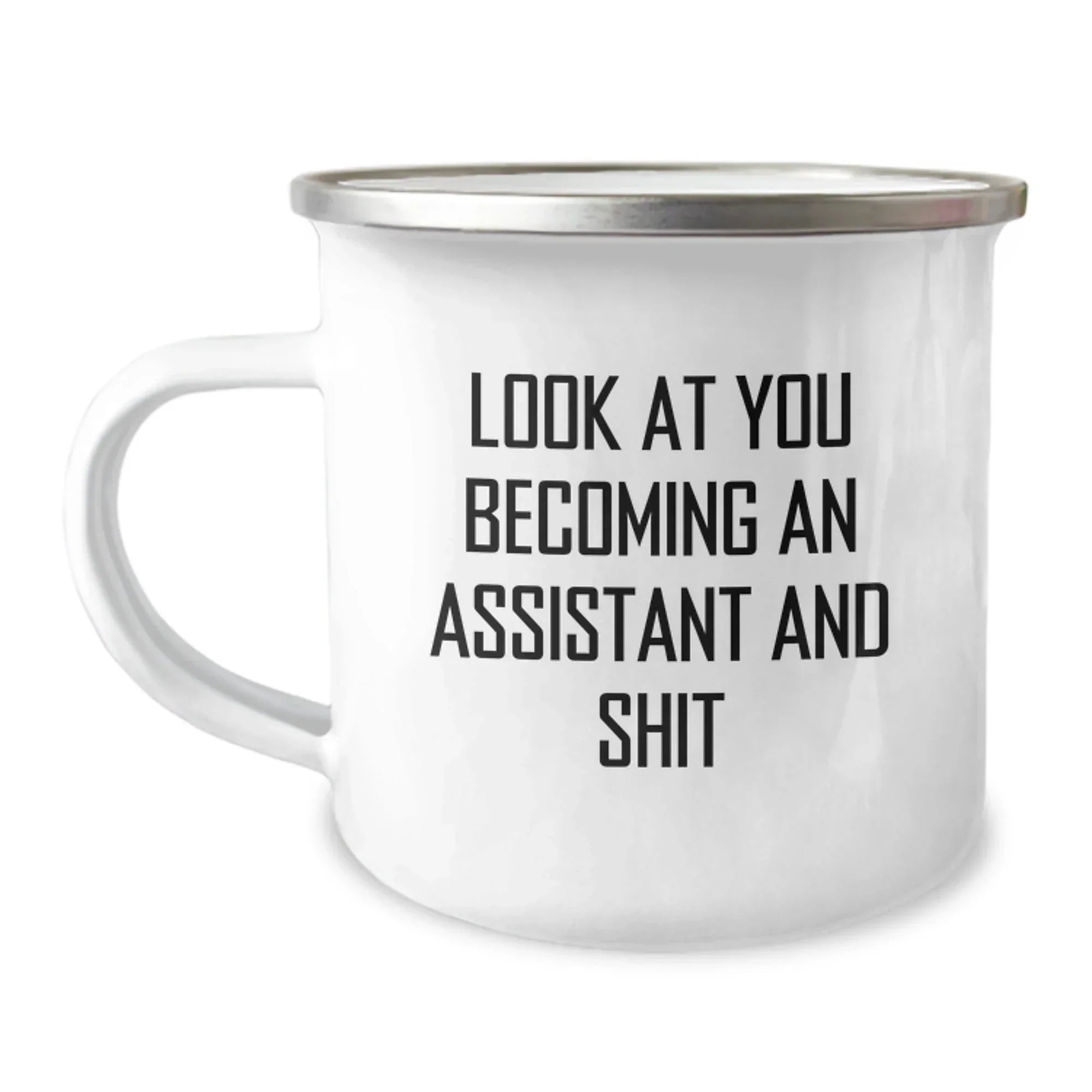 Funny Assistant Gifts from Friends for Assistant Men, Unique Christmas Unique Gifts, Camping Mug for Assistant, Look At You Becoming An Assistant And Shit