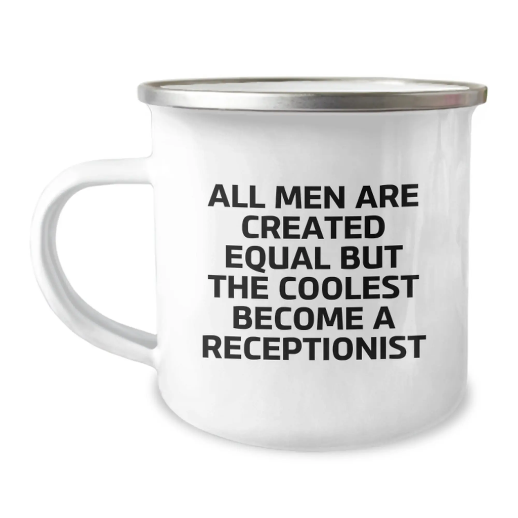 Receptionist Gift for Him - All Men Are Created Equal Keepsake Camping - Image 1