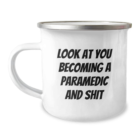 Funny Rescue Worker Gifts for Birthday, Look At You Becoming A Rescue Worker And Shit, Camping Mug - Gifts from Friends for Rescue Worker - Image 1