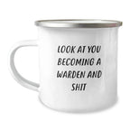 Funny Warden Gifts from Friends - Unique Camping Mug for Warden Lovers, Christmas Unique Gifts for Men Women Family