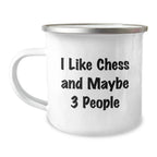 Funny Chess Camping Mugs for Men - Unique Christmas Unique Gifts from Friends to Family Members Who Like Chess - 12 Oz Stainless Steel