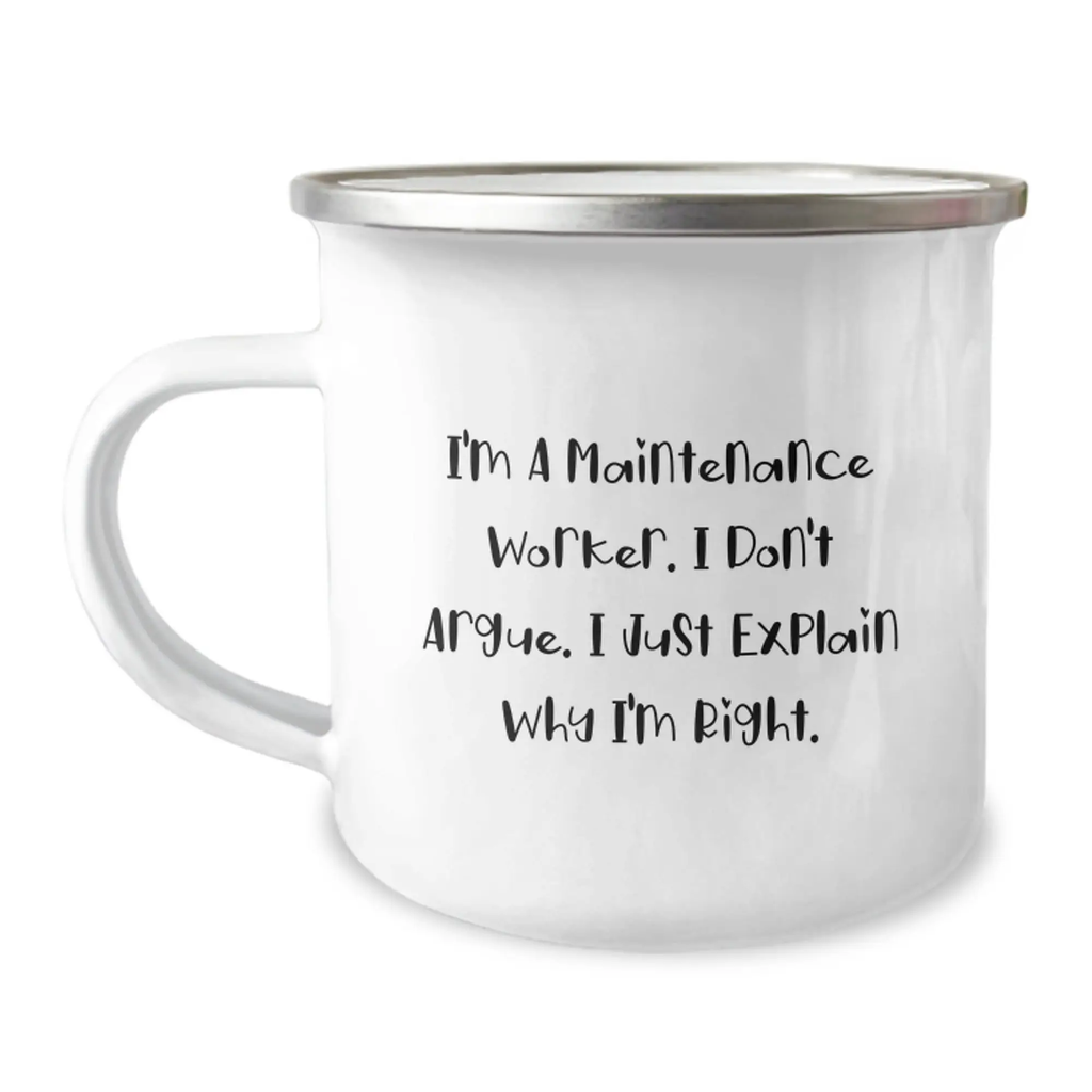 Maintenance Worker Keepsake Camping Mug for Him Birthday Gift - Image 1