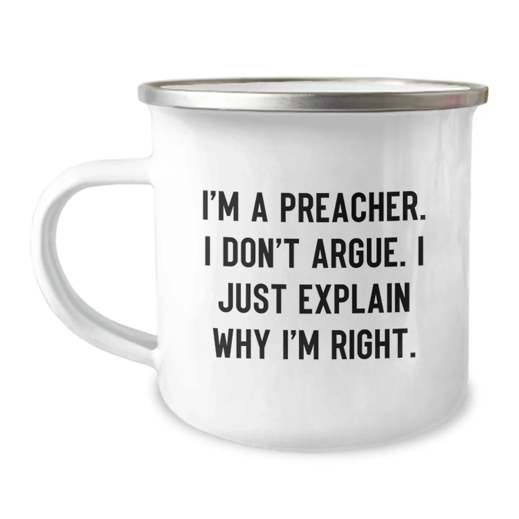 Funny Preacher Gifts from Family for Preacher Men Camping Mug- Christmas Unique Gift