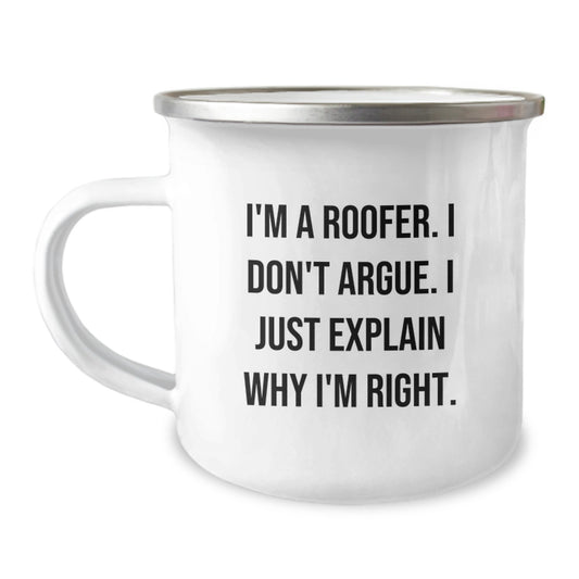 Funny Roofer Gifts from Men to Friends with Unique Christmas Unique Gifts for Roofer Camping Mug - Image 1