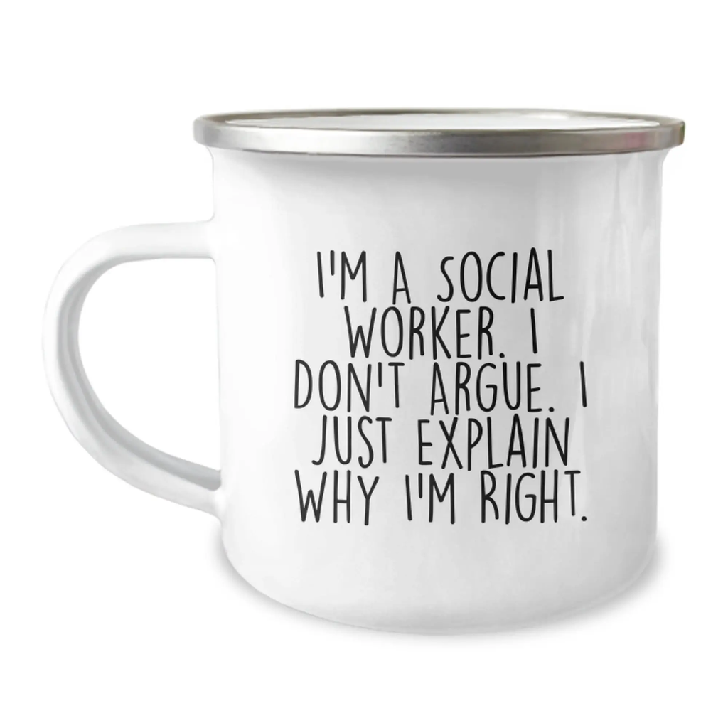 Social Worker Keepsake Camping Mug for Him Birthday Gift - Image 1