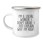 Social Worker Keepsake Camping Mug for Him Birthday Gift - Image 1