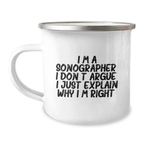 Sonographer Keepsake Camping Mug for Him Birthday Gift with Enamel - Image 1