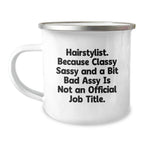 Funny Hairstylist Gifts from Men, Unique Christmas Unique Gifts for Hairstylists, Stylish Camping Mugs with Quirky Humor