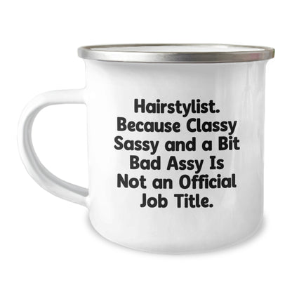 Funny Hairstylist Gifts from Men, Unique Christmas Unique Gifts for Hairstylists, Stylish Camping Mugs with Quirky Humor - Image 1