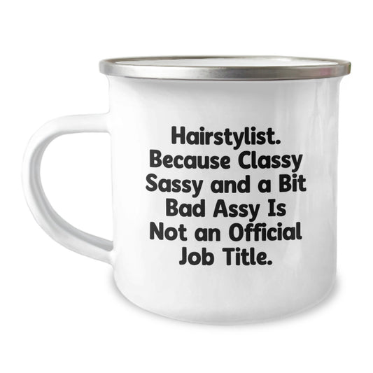 Funny Hairstylist Gifts from Men, Unique Christmas Unique Gifts for Hairstylists, Stylish Camping Mugs with Quirky Humor - Image 1