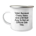 Valet Gifts for Men Funny Christmas Camping Mug - Gifts from Friends for Classy Valet - Unique Christmas Unique Gifts for Valet