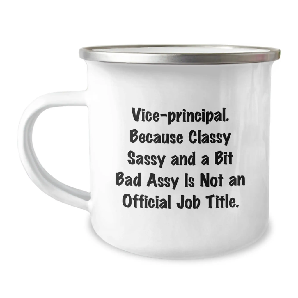 Funny Vice-principal Gifts, Enamel Camping Mug for Vice-principal Men, Perfect Graduation Unique Gifts from Friends - Image 1
