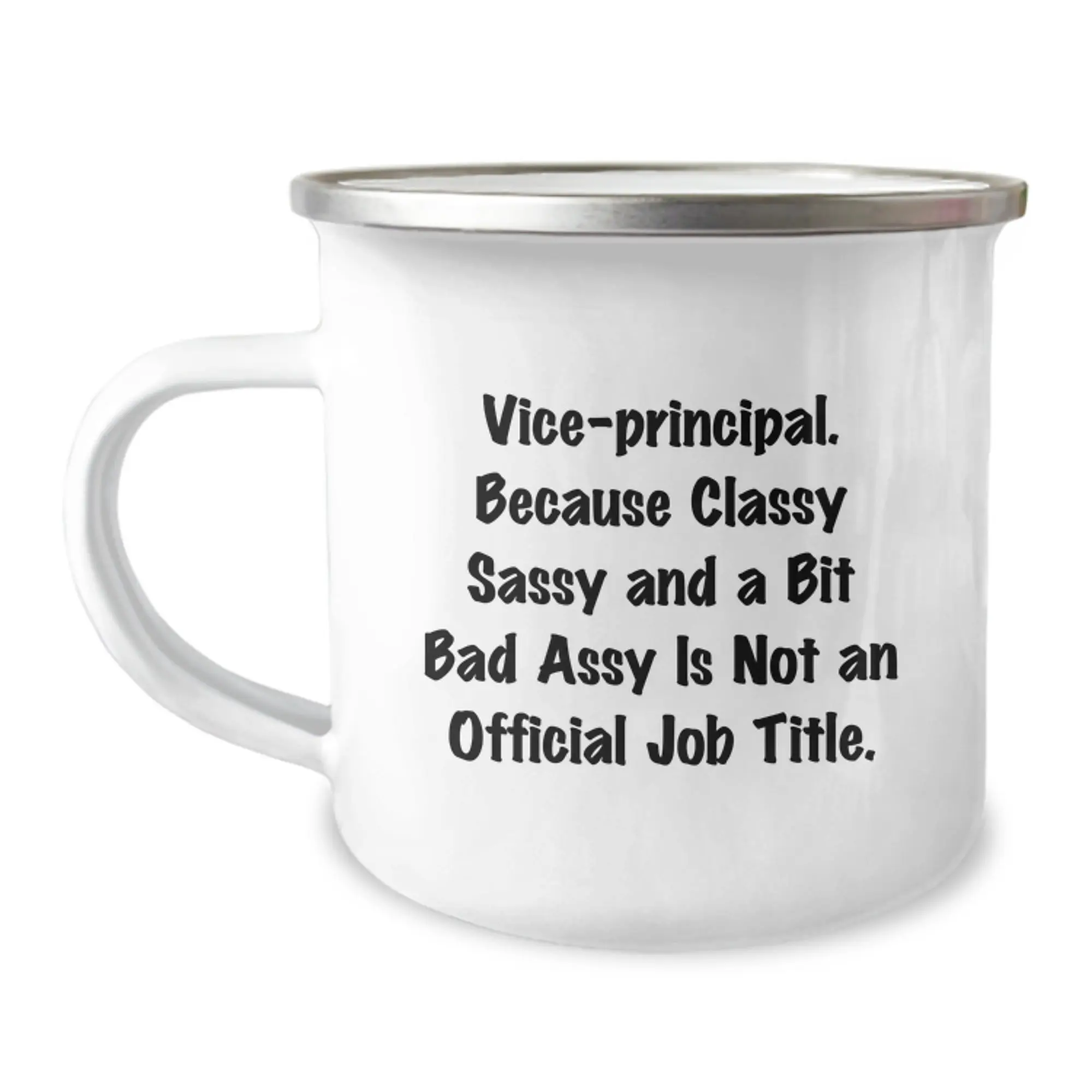 Funny Vice-principal Gifts, Enamel Camping Mug for Vice-principal Men, Perfect Graduation Unique Gifts from Friends - Image 1