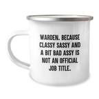 Warden Keepsake Camping Mug for Him Birthday Gift with Enamel Finish - Image 1