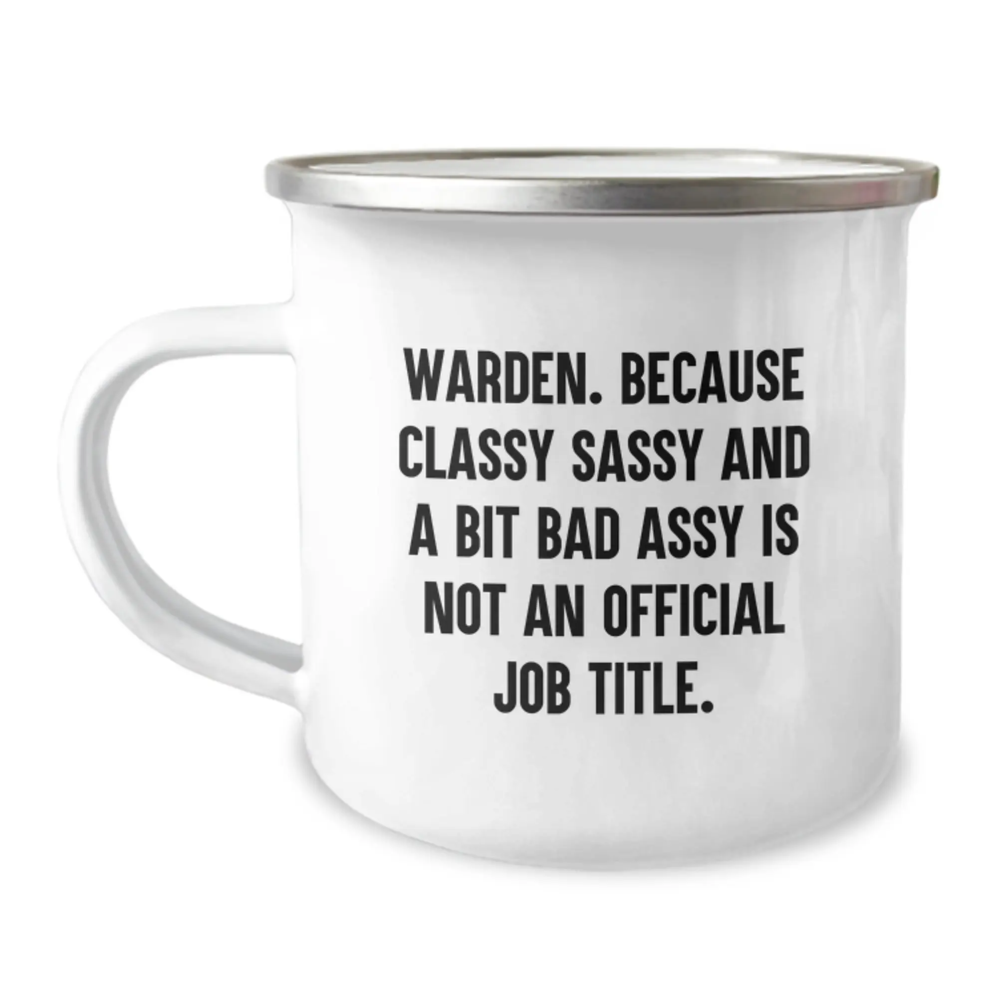 Warden Keepsake Camping Mug for Him Birthday Gift with Enamel Finish - Image 1