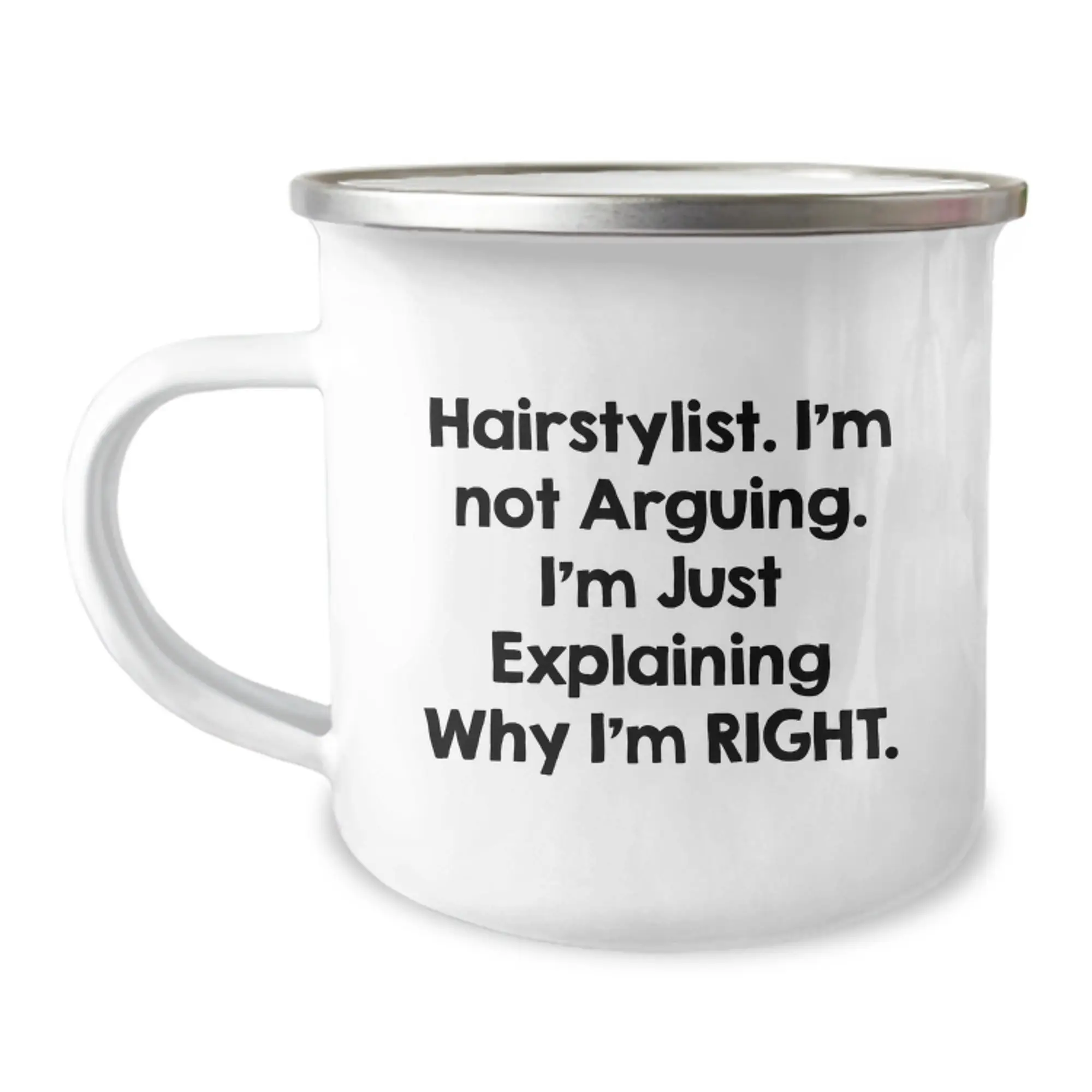 Funny Hairstylist Gifts from Friends, Unique Graduation Unique Gifts for Hairstylist, Funny Camping Mug with Hairstylist Quote - Image 1
