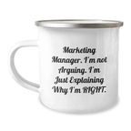 Marketing Manager Camping Mug Idea for Coworkers Birthday Gift - Image 1