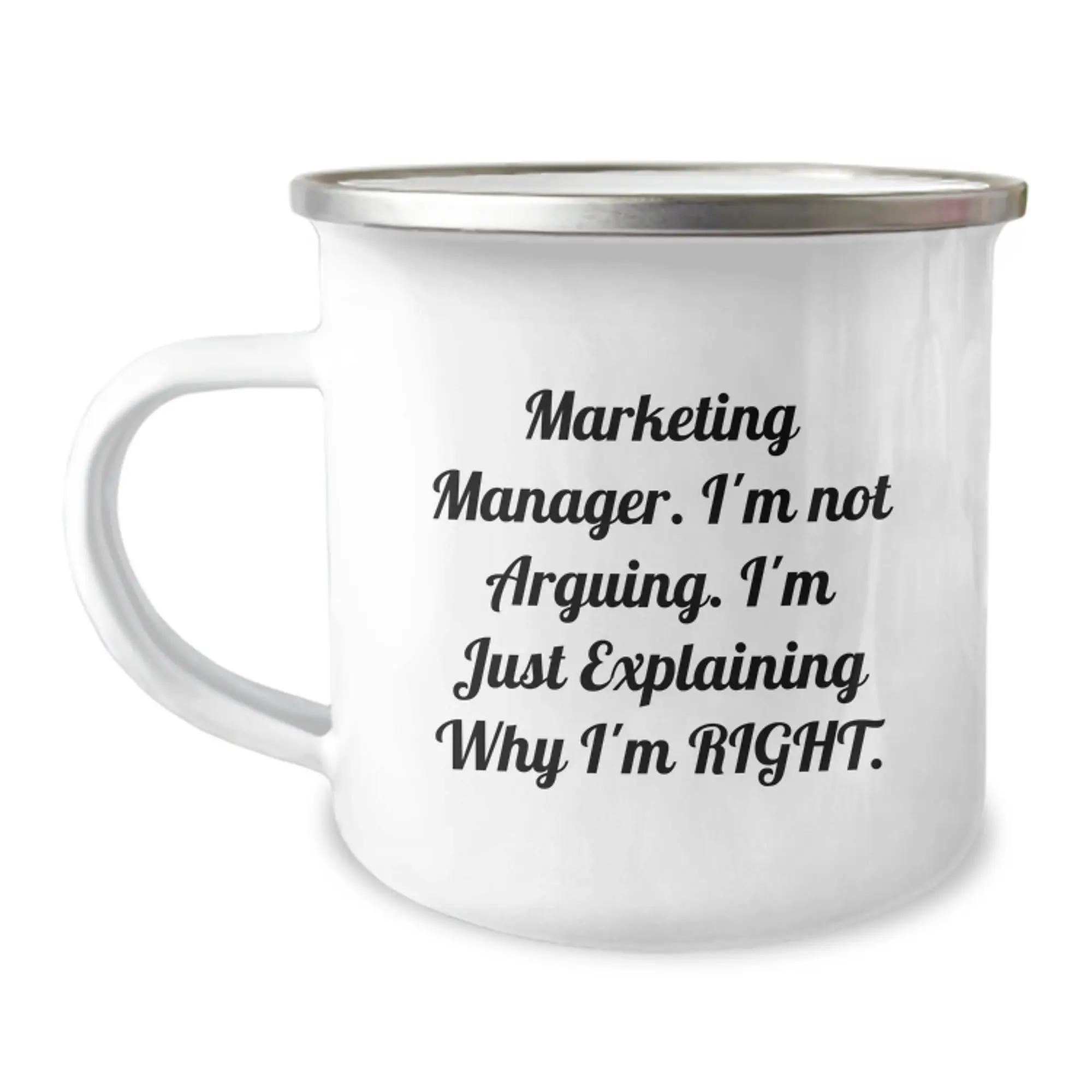 Marketing Manager Camping Mug Idea for Coworkers Birthday Gift - Image 1
