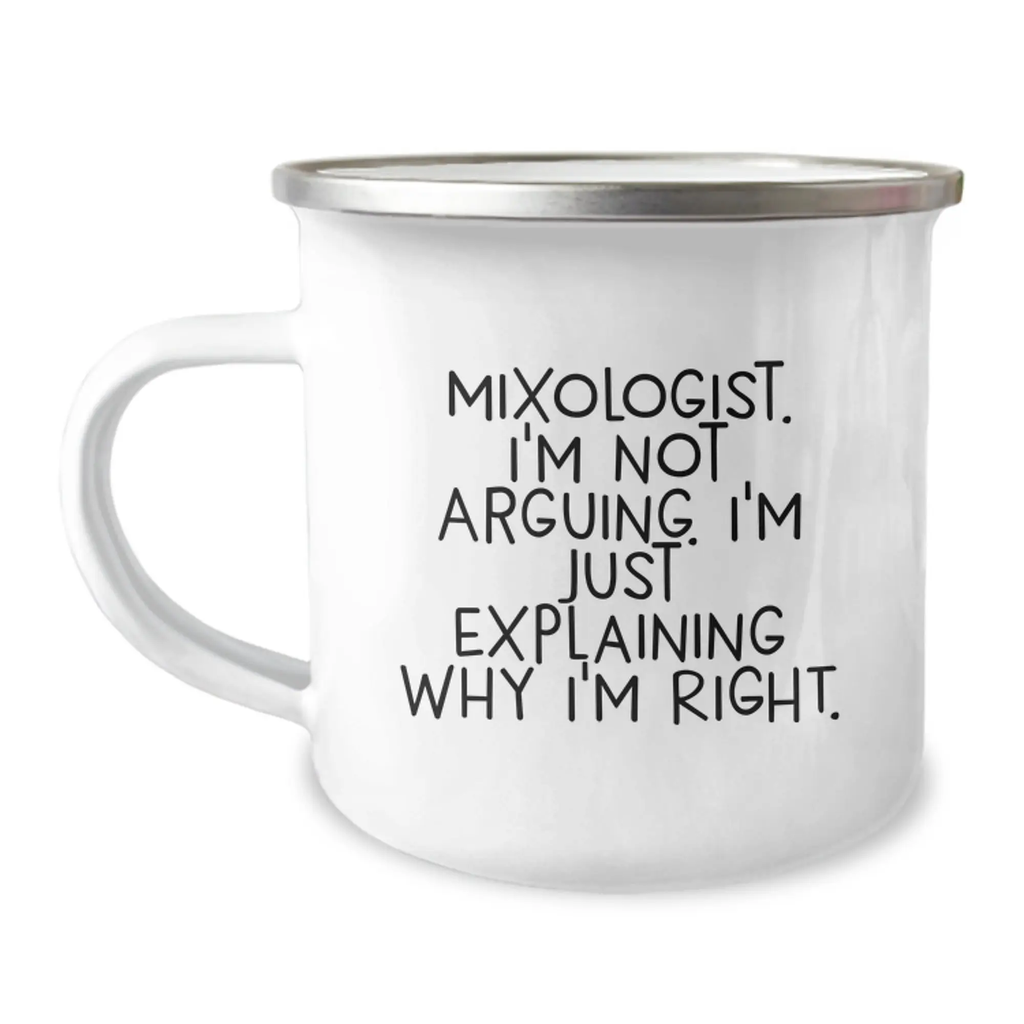 Mixologist Keepsake 12oz Stainless Camping Mug for Him Birthday Gift - Image 1