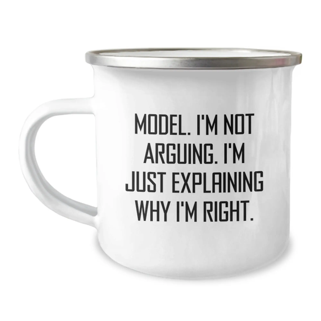 Funny Model Gifts for Men from Friends, Camping Mug 'I'm Not Arguing, I'm Just Explaining Why I'm Right', Unique Graduation Gifts for Model Enthusiasts - Image 1