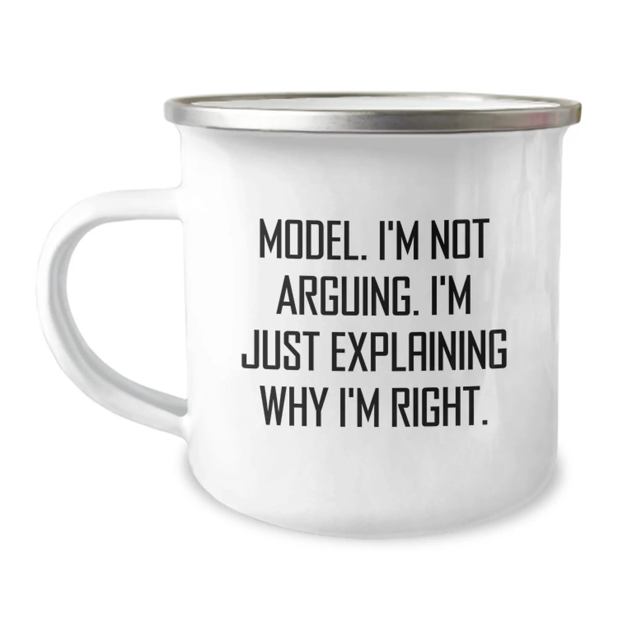 Funny Model Gifts for Men from Friends, Camping Mug 'I'm Not Arguing, I'm Just Explaining Why I'm Right', Unique Graduation Gifts for Model Enthusiasts - Image 1