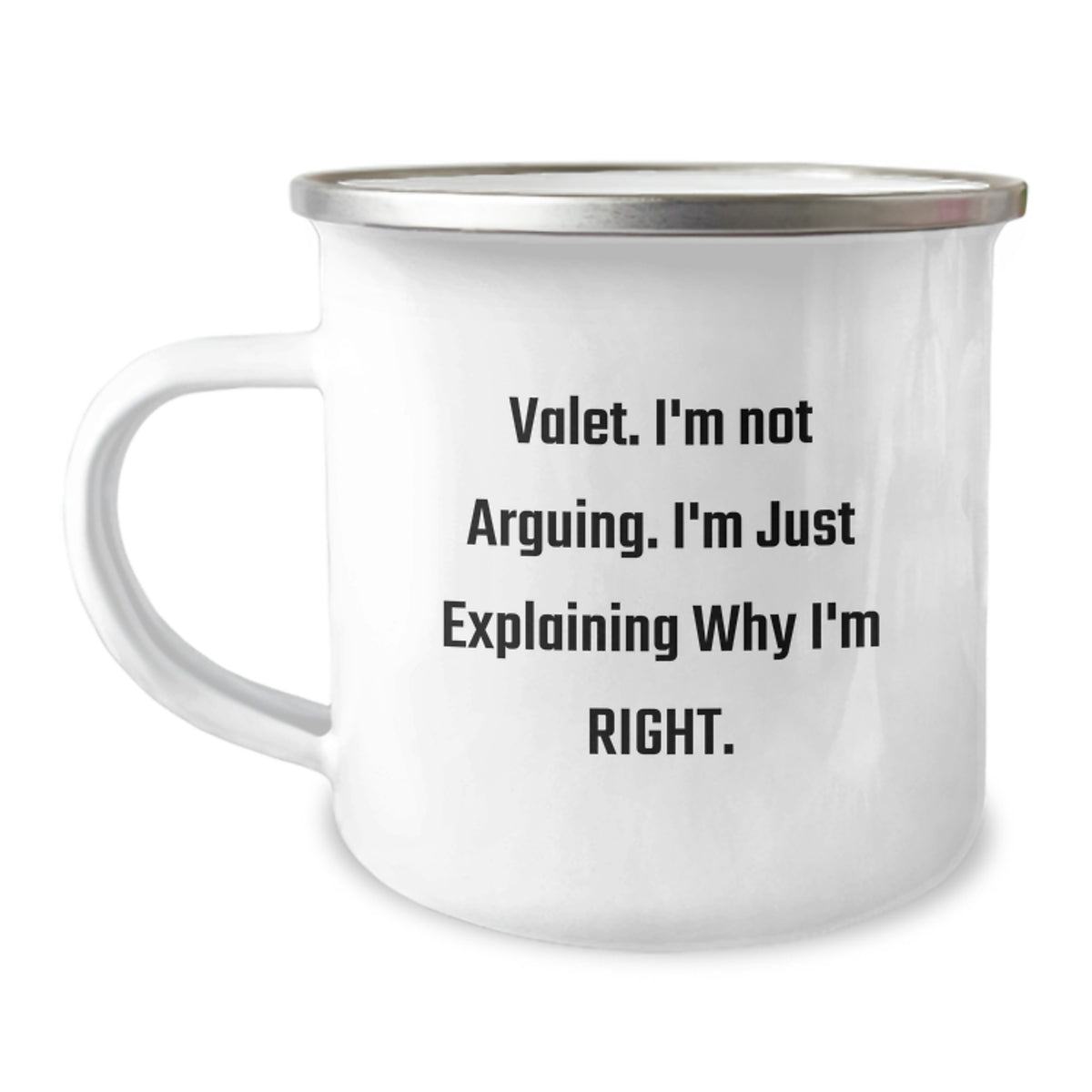 Christmas Gift for Her - Valet Quote Present Camping Mug - Image 1