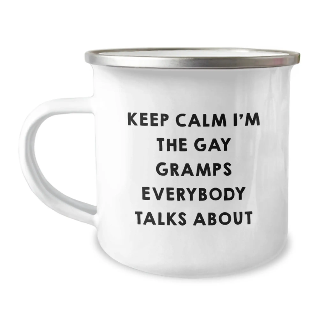 Funny Gramps Gifts for Men, Keep Calm I'm The Gay Gramps Everybody Talks About Camping Mug, Graduation Unique Gifts from Family - Image 1