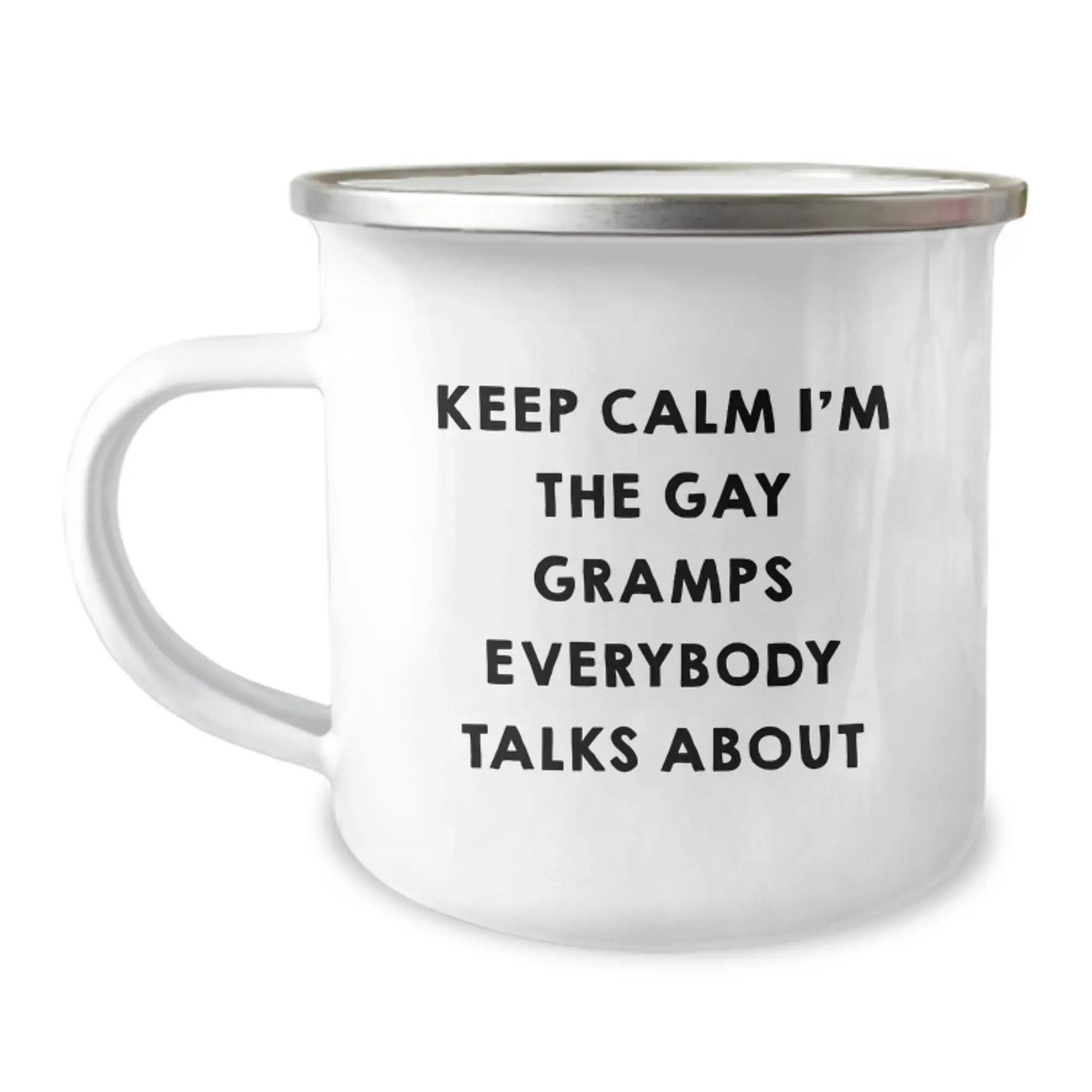 Funny Gramps Gifts for Men, Keep Calm I'm The Gay Gramps Everybody Talks About Camping Mug, Graduation Unique Gifts from Family - Image 1