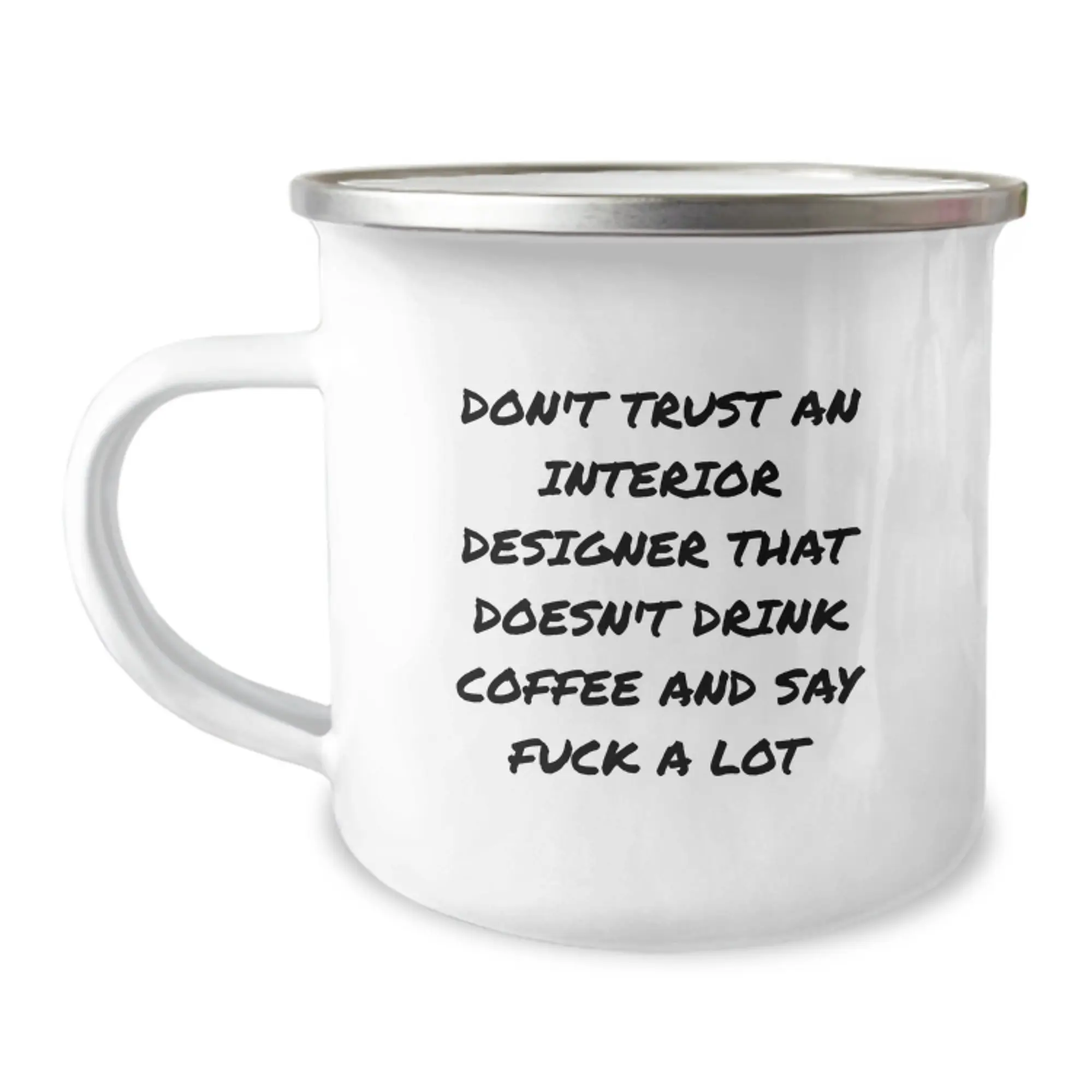 Interior Designer Keepsake Camping Mug for Him Birthday Gift with Coffee - Image 1