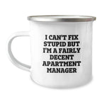 Funny Inspirational Gifts from Men for Apartment Manager Camping Mug Christmas Unique
