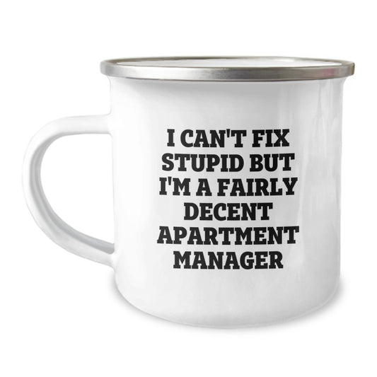 Funny Inspirational Gifts from Men for Apartment Manager Camping Mug Christmas Unique - Image 1