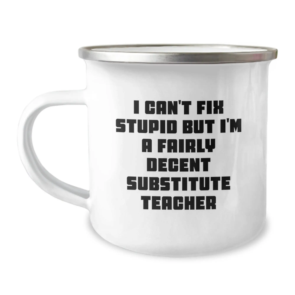 Funny Substitute Teacher Gifts from Friends for Men Camping Mug - 'I'm a Decent Sub' - Birthday Unique Mug for Coworkers - Image 1