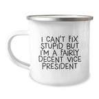 Funny Vice President Gifts from Friends, Men, Coworkers - I'm A Fairly Decent Vice President Camping Mug, Christmas Unique
