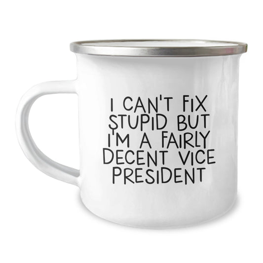 Funny Vice President Gifts from Friends, Men, Coworkers - I'm A Fairly Decent Vice President Camping Mug, Christmas Unique - Image 1
