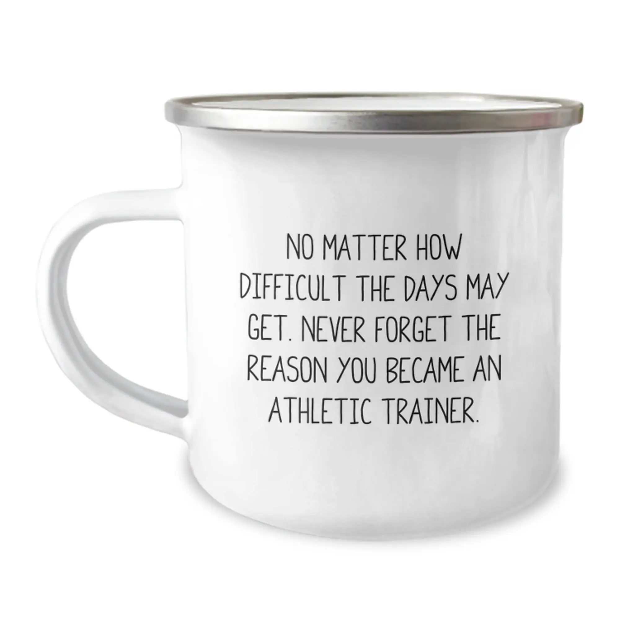 Funny Inspirational Gifts from Men to Athletic Trainer Graduation Unique Gifts - No Matter How Difficult The Days May Get, Never Forget The Reason You Became an Athletic Trainer - Camping Mug - Image 1