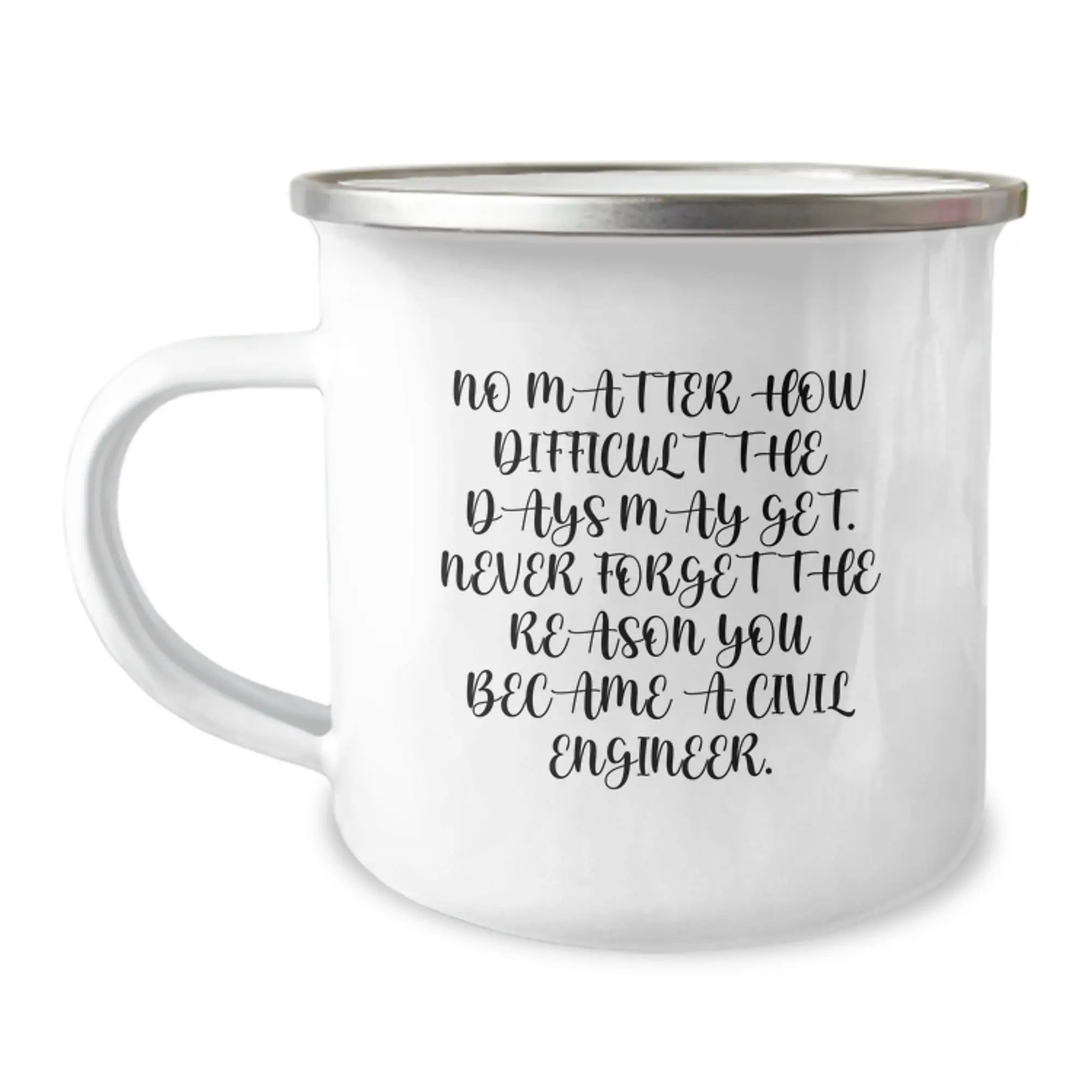 Civil Engineer Gifts, Encouragement Mug for Him - Funny Quote 'Never Forget The Reason' Birthday Camping Mug, Gifts from Family to Friends - Image 1
