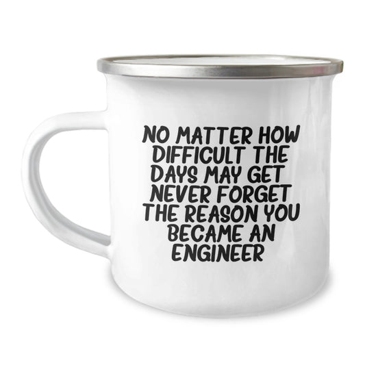 Funny Engineer Gifts for Men - Inspirational Camping Mug - Never Forget Your Reason, Unique Christmas Unique Gifts from Friends - Image 1