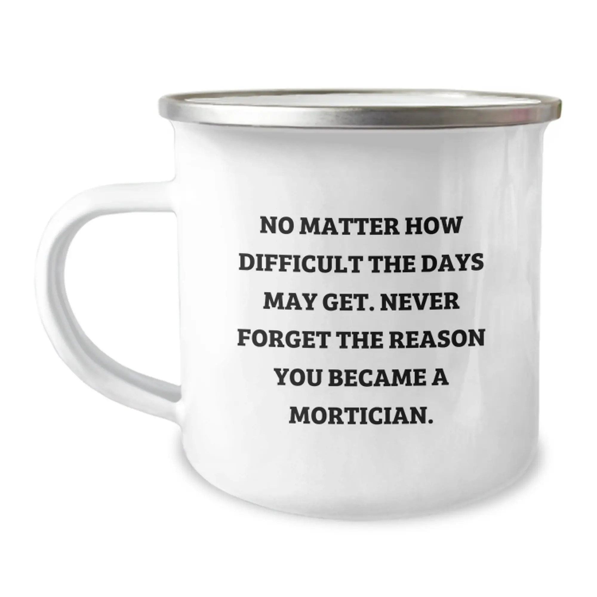 Funny Mortician Gifts from Friends for Mortician Men - Never Forget The Reason You Became A Mortician - Camping Mug for Graduation - Image 1