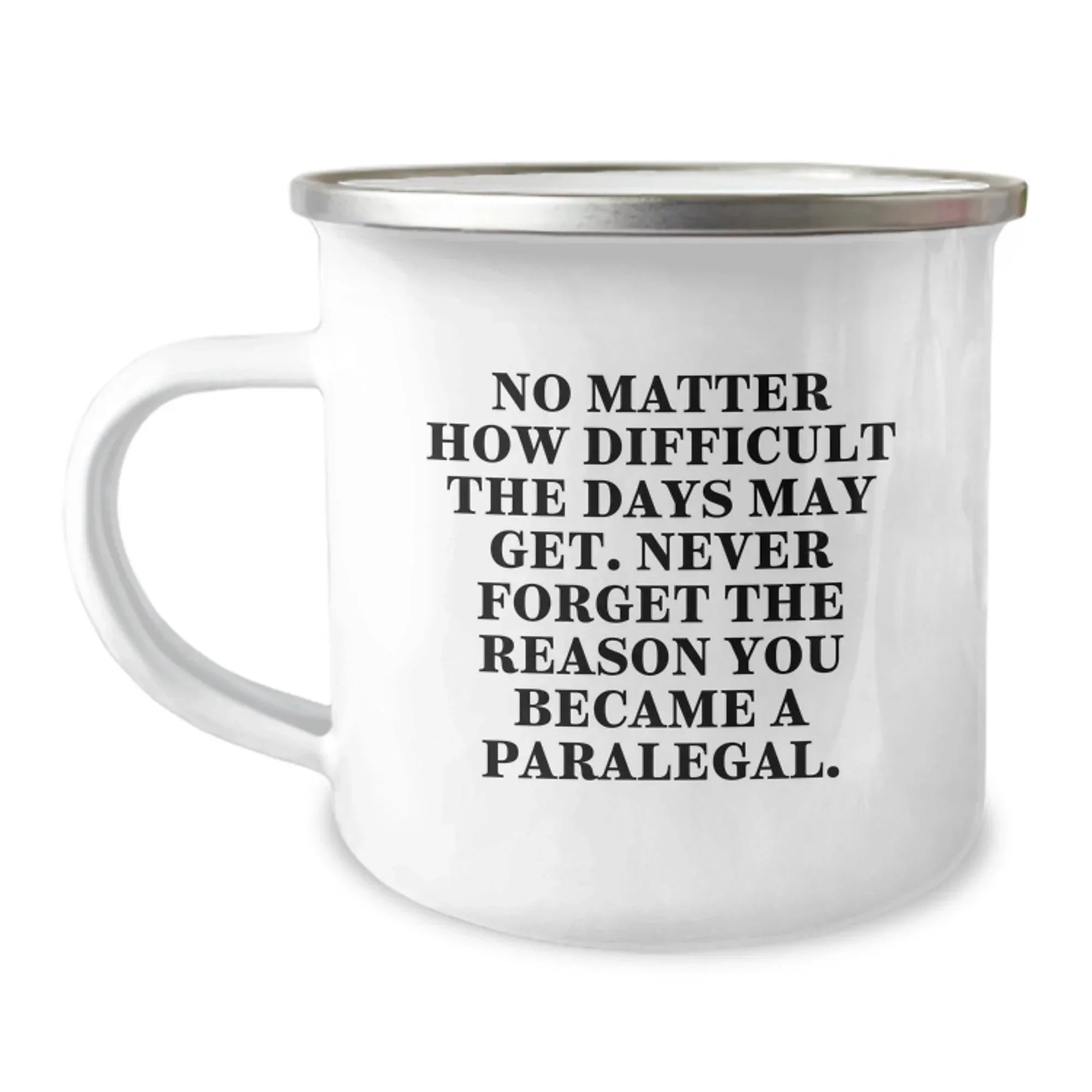 Funny Paralegal Gifts for Him, Inspirational Camping Mug from Friends, Christmas Unique Paralegal Mugs with Quote - Never Forget You Became a Paralegal