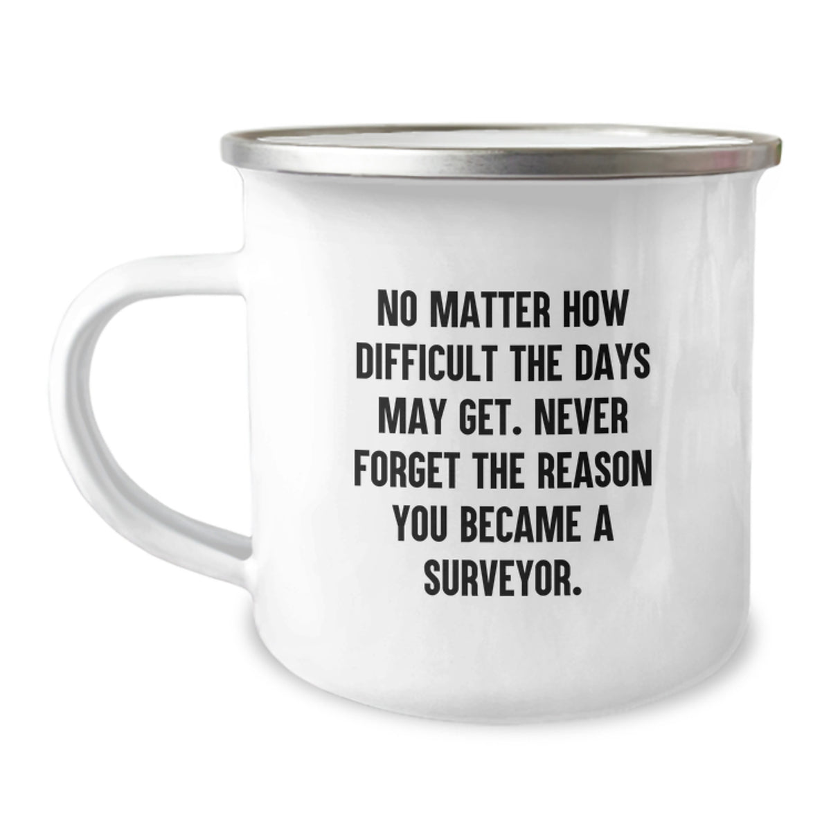 Surveyor Gift For Him Inspiring Keepsake Camping Mug - No Matter How - Image 1