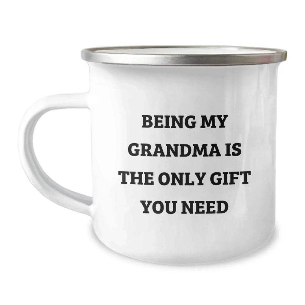 Funny Grandma Gifts for Grandma, Christmas Unique Gifts from Family, Camping Mug with Being My Grandma Is The Only Gift You Need Quote