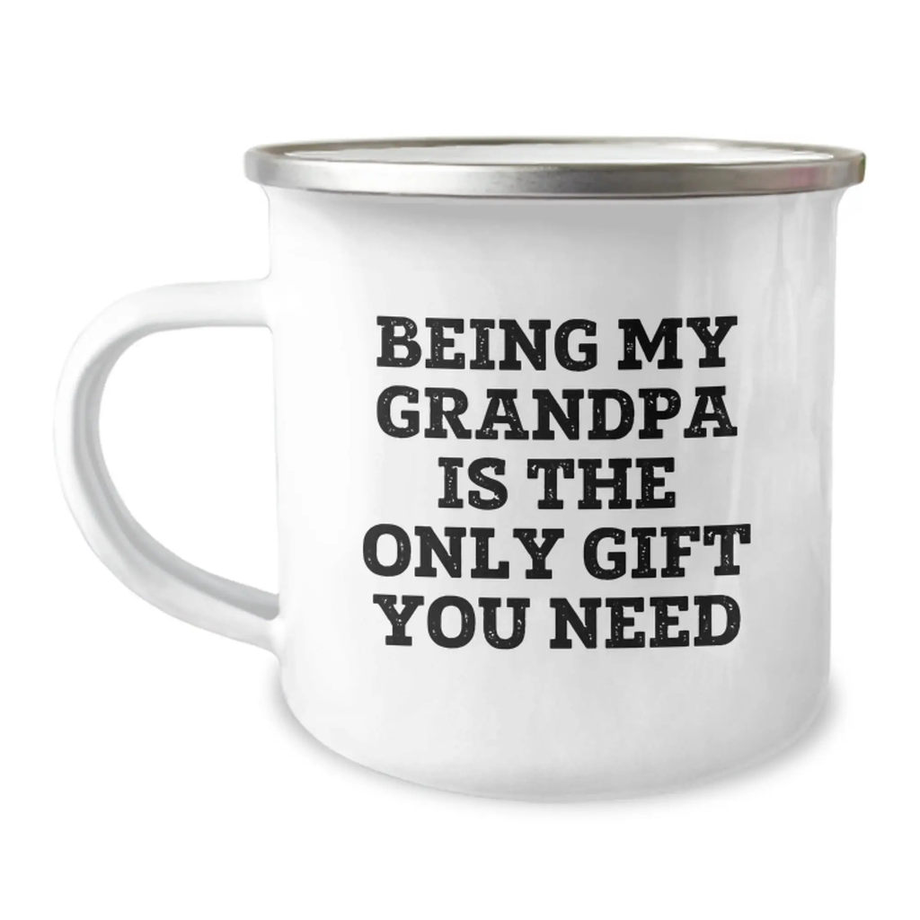 Gifts from Family to Grandpa, Funny Grandpa Camping Mug, Being My Grandpa Is The Only Gift You Need for Graduation - Image 1