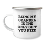 Gifts from Family to Grandpa, Funny Grandpa Camping Mug, Being My Grandpa Is The Only Gift You Need for Graduation - Image 1