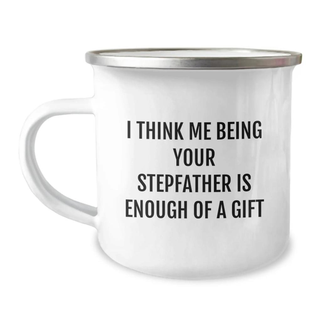 Stepfather Keepsake Camping Mug Birthday Gift for Him Heartwarming Quote - Image 1