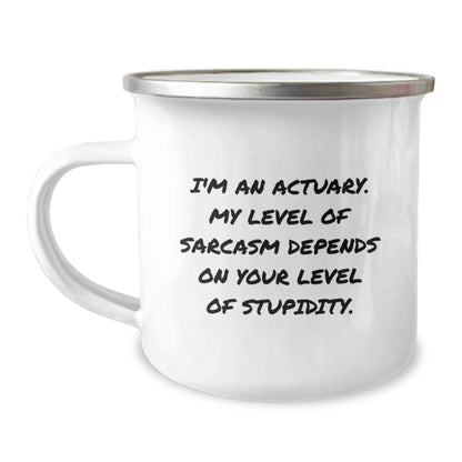 Funny Actuary Gifts for Men, Actuary Camping Mug with Sarcastic Quote, Unique Christmas Memorable Presents from Friends, Family, or Coworkers - Image 1