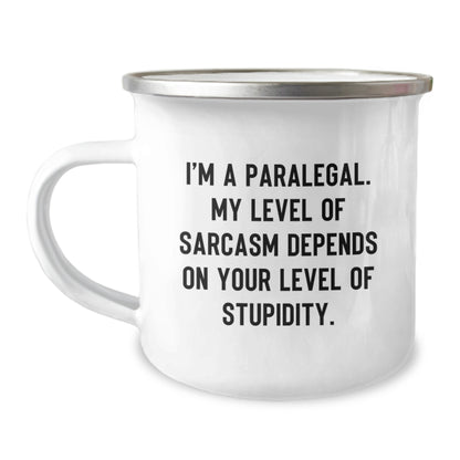 Funny Paralegal Christmas Unique Gifts for Paralegal - I'm A Paralegal, Sarcasm Depends on Stupidity, Camping Mug for Women from Friends, Family, Coworkers - Image 1