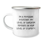 Funny Physician Assistant Gifts for Men, Women, Friends, Coworkers - I'm A Physician Assistant, Sarcasm Depends On Stupidity, Christmas Unique Mug