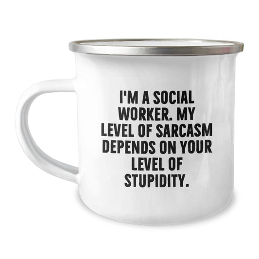 Funny Social Worker Gifts, I'm A Social Worker, Camping Mug for Christmas Unique Gifts from Friends, Coworkers, Family - Image 1