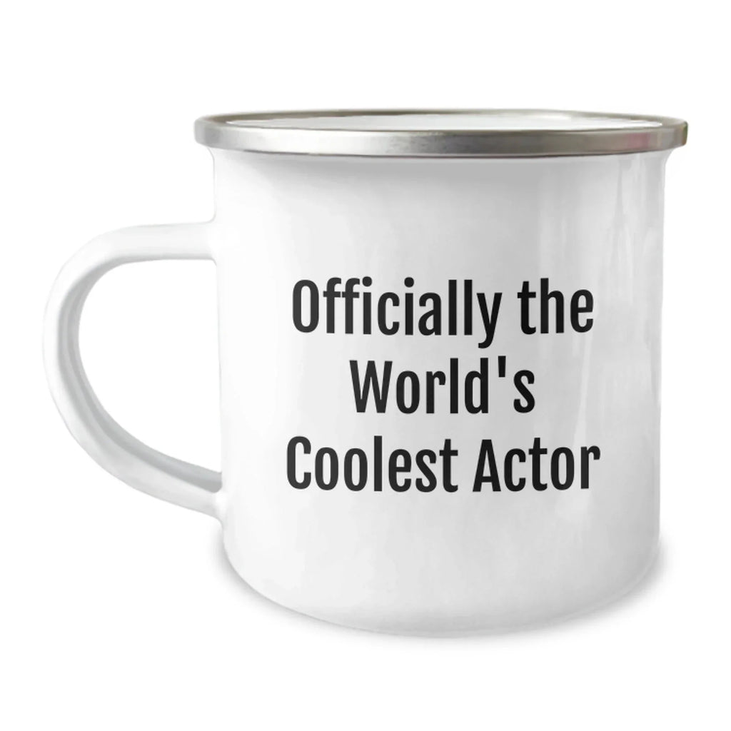Funny Actor Gifts for Men, Officially The World's Coolest Actor Camping Mug, Christmas Unique Gifts from Family